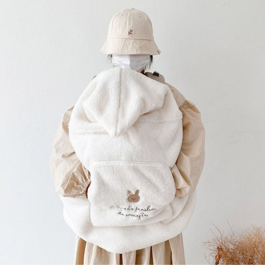 Embroidered Bear Baby Carrier Blanket, Windproof Stroller Warm Blanket, Portable Cover, Suitable for All Seasons