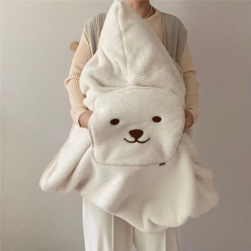 Embroidered Bear Baby Carrier Blanket, Windproof Stroller Warm Blanket, Portable Cover, Suitable for All Seasons